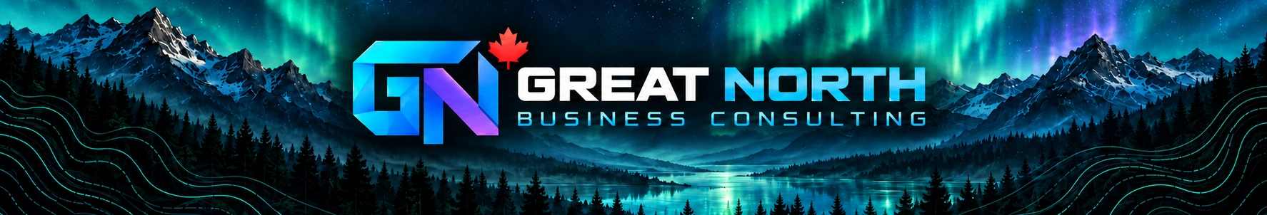 Great North Business Consulting — mountains and northern lights